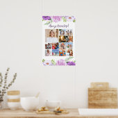 Affiche de collage de photos de souvenir avec fleu (Cuisine)