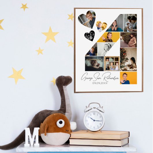 Affiche de collage de photos de souvenir pour le 4