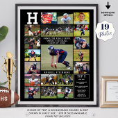 Affiche de collage de photos de sport de lycée sen