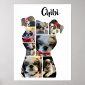 Affiche de collage de photos en forme de chien (Devant)