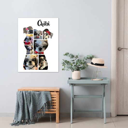 Affiche de collage de photos en forme de chien