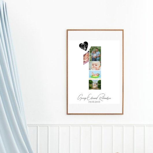 Affiche de collage de photos souvenir pour le 1er 