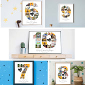 Affiche de collage de photos souvenir pour le 5ème