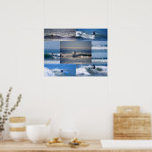 Affiche de collage des surfeurs de Californie (Cuisine)