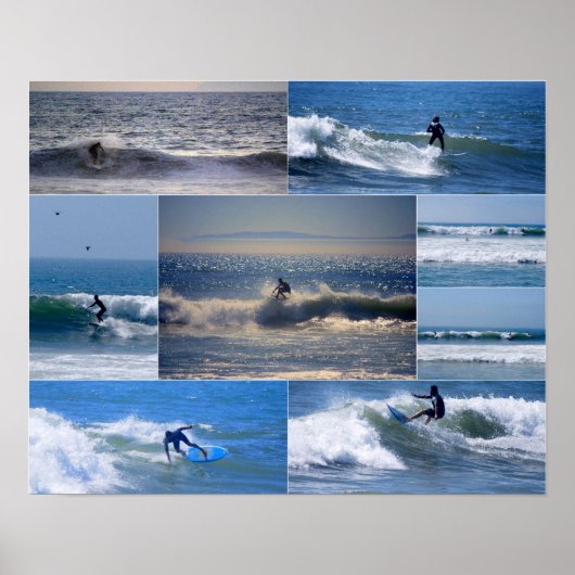 Affiche de collage des surfeurs de Californie (Devant)