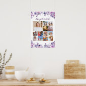 Affiche de collage photo commémoratif avec fleurs  (Cuisine)
