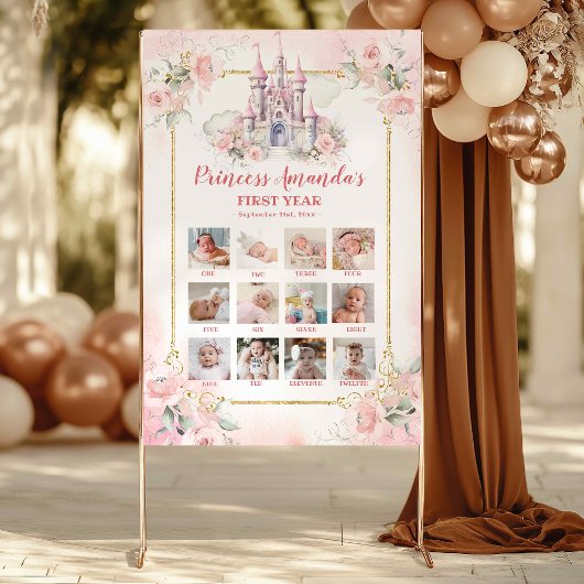 Affiche de collage photo de la princesse du châtea