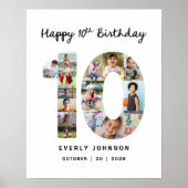 Affiche de collage photo numéro d'anniversaire 10 (Devant)