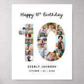 Affiche de collage photo numéro d'anniversaire 10 (Devant)