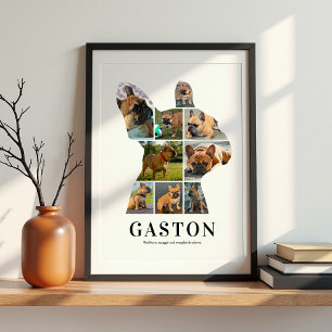 Affiche de collage photo personnalisée de Bouledog
