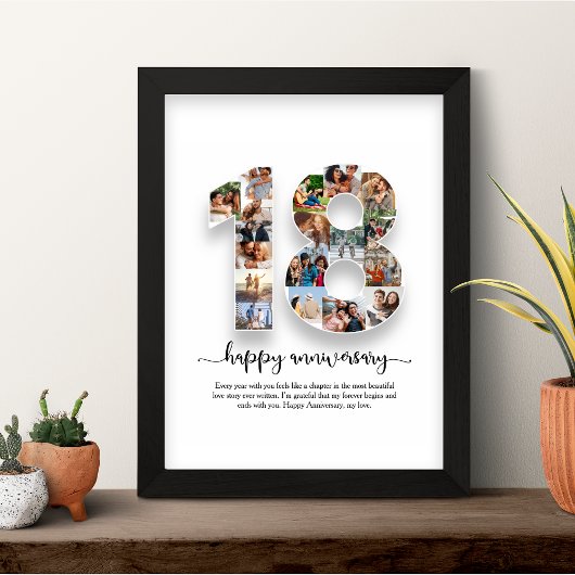 Affiche de collage photo pour 18e anniversaire