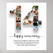 Affiche de collage photo pour le 14e anniversaire (Devant)