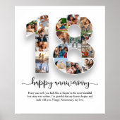 Affiche de collage photo pour les 18 ans de mariag (Devant)