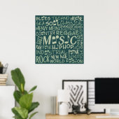 Affiche de collage Word des genres musicaux (Bureau à domicile)