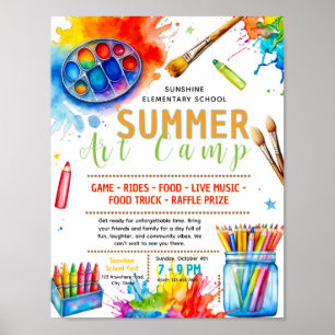 Affiche de collecte de fonds pour camp d'art modif