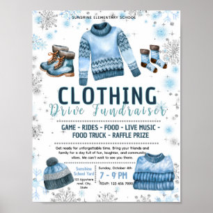 Affiche de collecte de fonds pour manteaux d'hiver