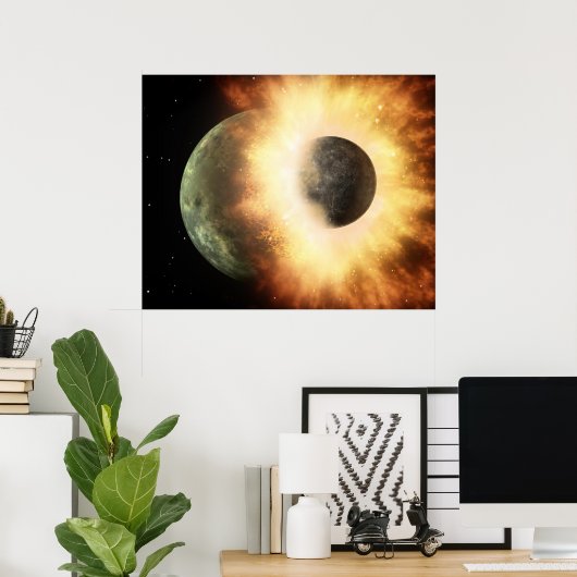 Affiche de collision spatiale (Bureau à domicile)