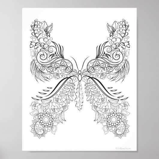 Affiche de coloriage Butterflowers #4 (Devant)