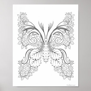 Affiche de coloriage Butterflowers #6