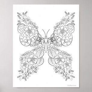 Affiche de coloriage Butterflowers #8
