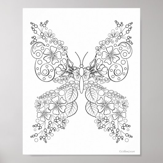 Affiche de coloriage Butterflowers #8 (Devant)