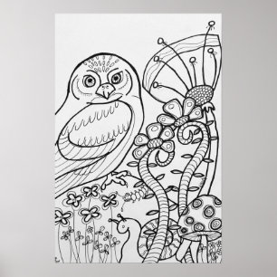 Affiche de coloriage de la chouette 16" x 24"