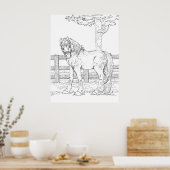 Affiche de coloriage du cheval (Cuisine)