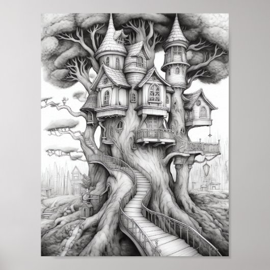 Affiche de coloriage du paysage relaxant (Devant)