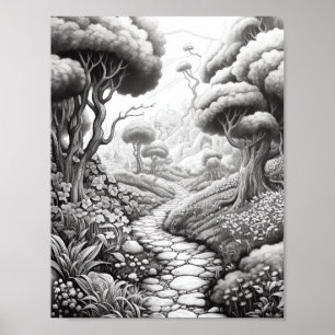 Affiche de coloriage du paysage relaxant