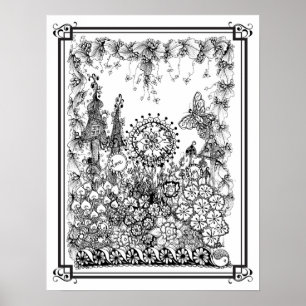 Affiche de coloriage "Le monde merveilleux de Mme 