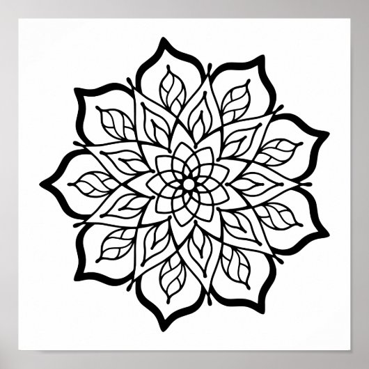 Affiche de coloriage Mandala – Art mural de géomét (Devant)