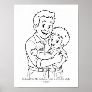 Affiche de coloriage pour l'équipe de mécanique Pa