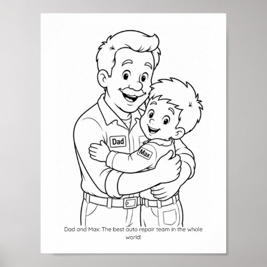 Affiche de coloriage pour l'équipe de mécanique Pa (Devant)