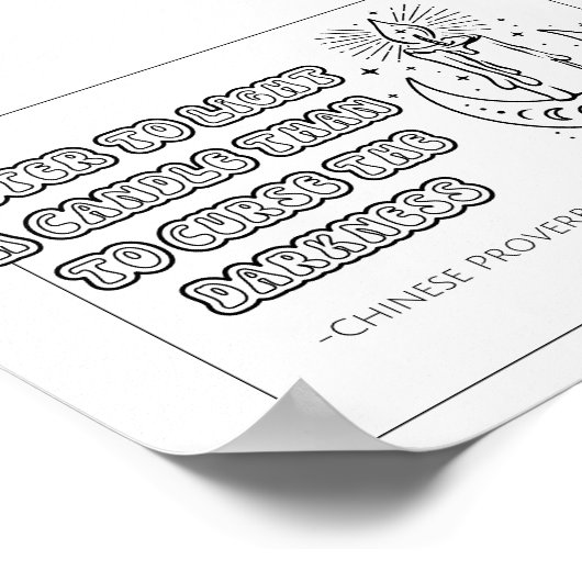 Affiche de coloriage proverbe chinois (Coin)