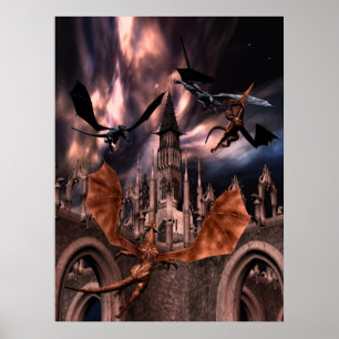 Affiche de combat de dragons