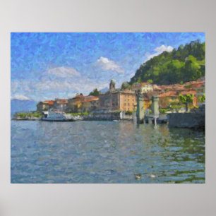 Affiche de Como de Bellagio, lac