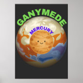 Affiche de comparaison de taille Ganymede vs Mercu (Devant)