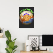 Affiche de comparaison de taille Ganymede vs Mercu (Bureau à domicile)