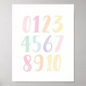 Affiche de comptage éducatif des nombres pastel (Devant)