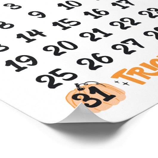 Affiche de compte à rebours Boho Halloween mignonn (Coin)