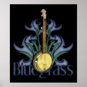 Affiche de conception de banjo de Bluegrass