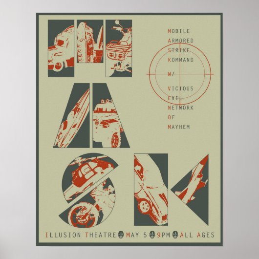 Affiche de concert de masque #3 (Devant)