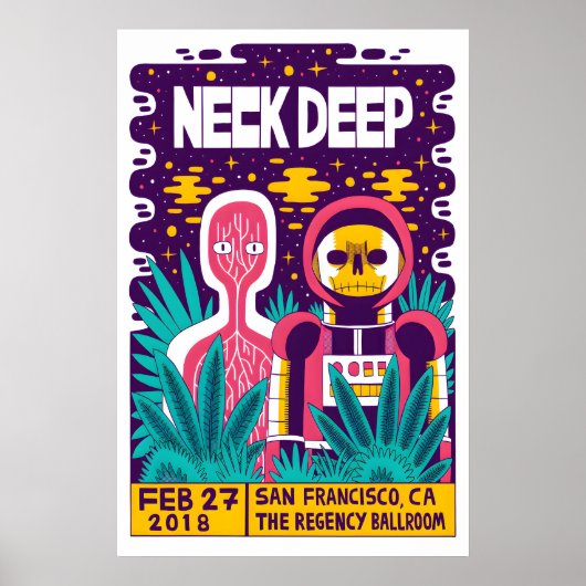 Affiche de concert de reproduction Neck Deep Matte (Devant)