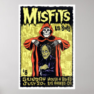 Affiche de concert Misfits REPRODUCTION Mat  Impre