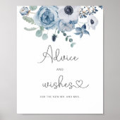 Affiche de conseils et vœux bleu poussiéreux pour  (Devant)