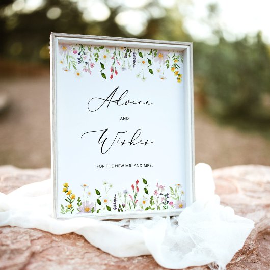 Affiche de conseils et vœux de fleurs sauvages pou