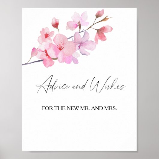 Affiche de conseils et vœux de mariage Sakura (Devant)