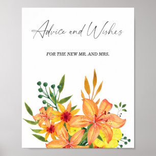 Affiche de conseils floraux et vœux pour jeunes ma