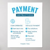 Affiche de consignes de paiement pour laverie auto (Devant)