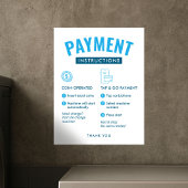 Affiche de consignes de paiement pour laverie auto